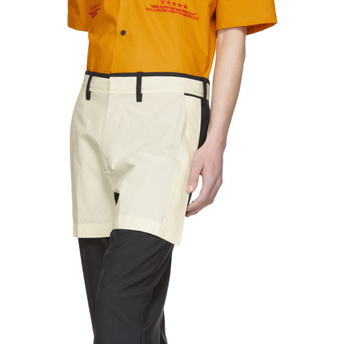 Chin Mens Black Short Half-Lined Trousers
