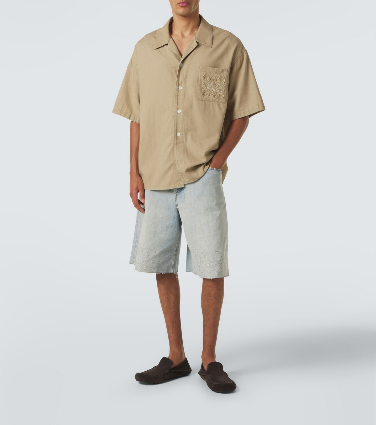 Loewe Anagram denim shorts