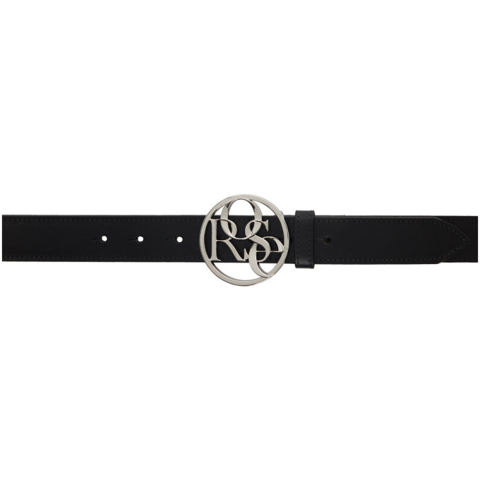 Martine Rose Black and Silver Rose Buckle Belt Martine Rose