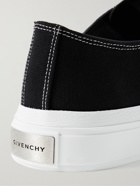 GIVENCHY - City Leather-Trimmed Canvas Sneakers - Black
