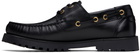 Ernest W. Baker Black Leather Boat Shoes
