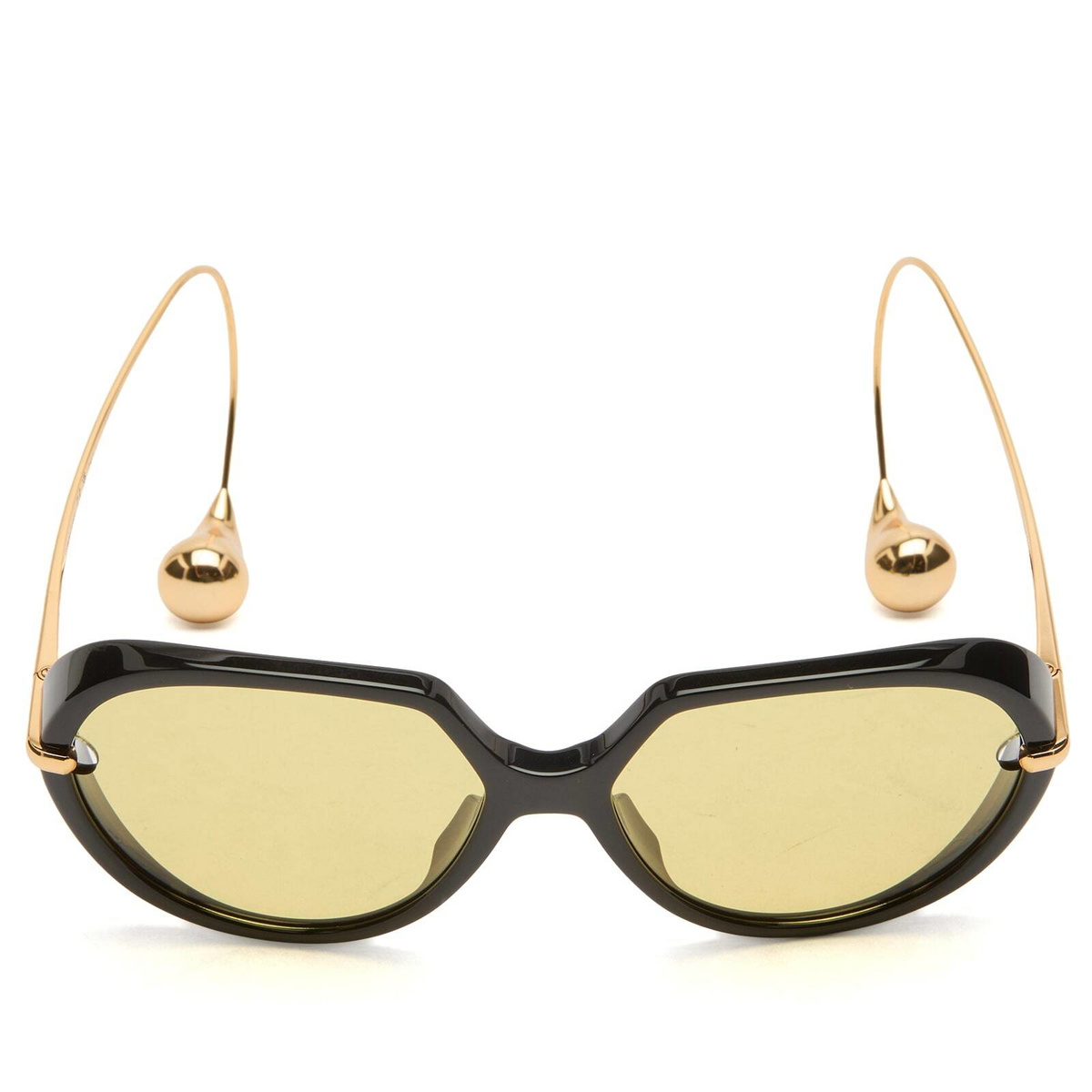 Bottega Veneta Eyewear Bottega Veneta BV1436S Drop Sunglasses in Black/Gold/Yellow 