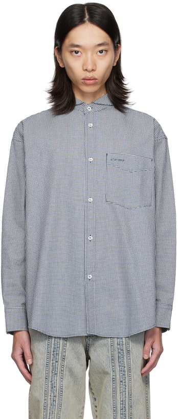 Photo: AFTER PRAY Navy Scout Check Shirt