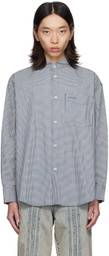 AFTER PRAY Navy Scout Check Shirt