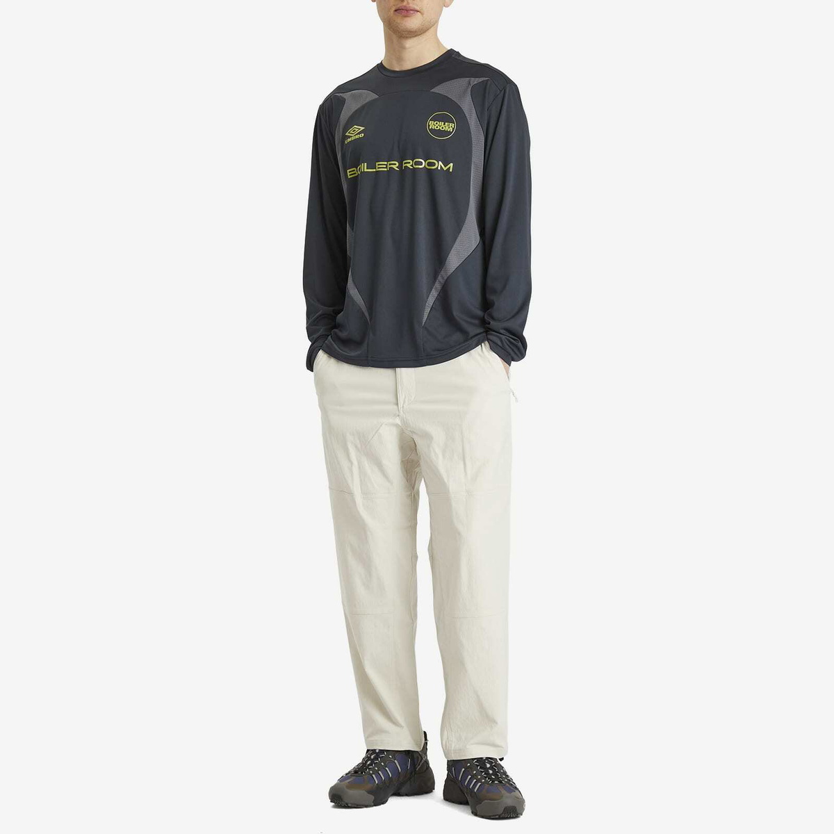 Boiler Room Men's x Umbro Long Sleeve Football Shirt in Blue