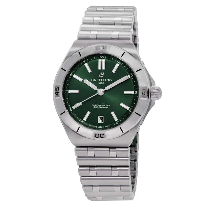 Photo: Breitling Chronomat Automatic Green Dial Mens Watch AB3114101L1A1