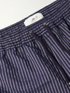 Mr P. - Navi Striped Straight-Leg Swim Shorts - Blue