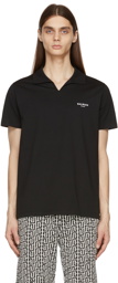 Balmain Black Flocked Logo Polo