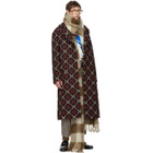 Gucci Black and Red GG Diamond Coat