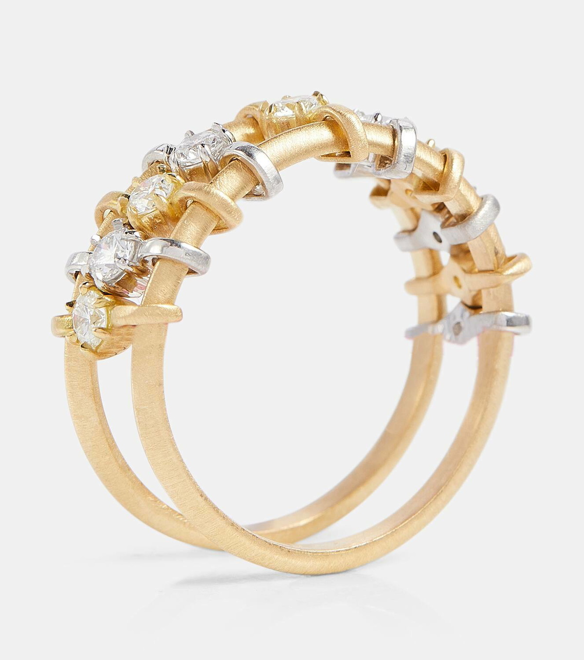 Jade Trau Penelope 18kt gold ring with platinum and diamonds