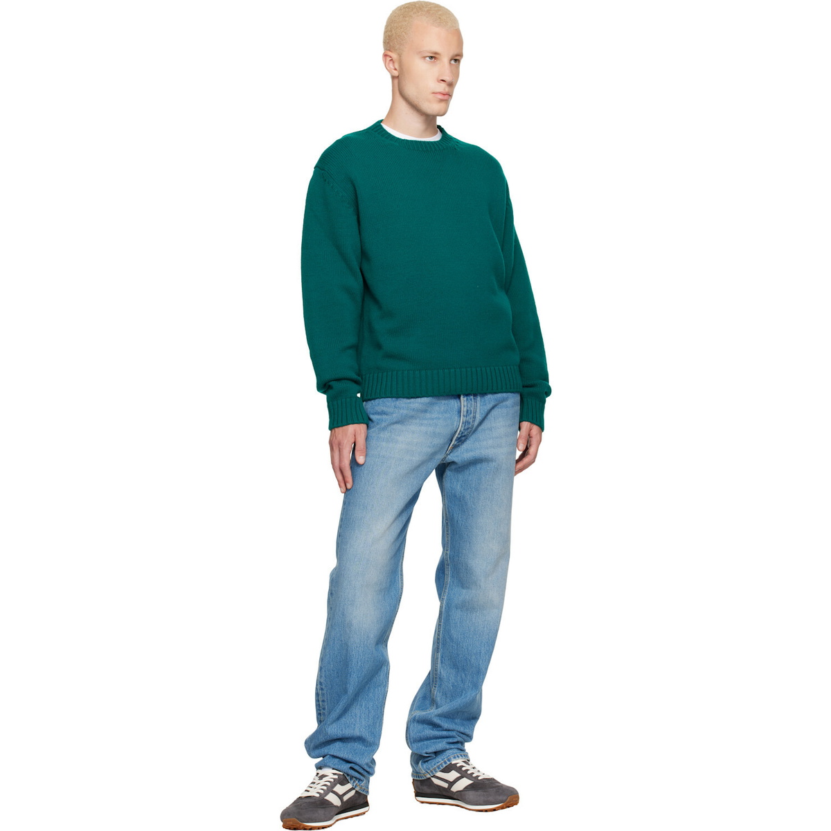 TOM FORD Green Cashmere Wool Crew Neck Sweater