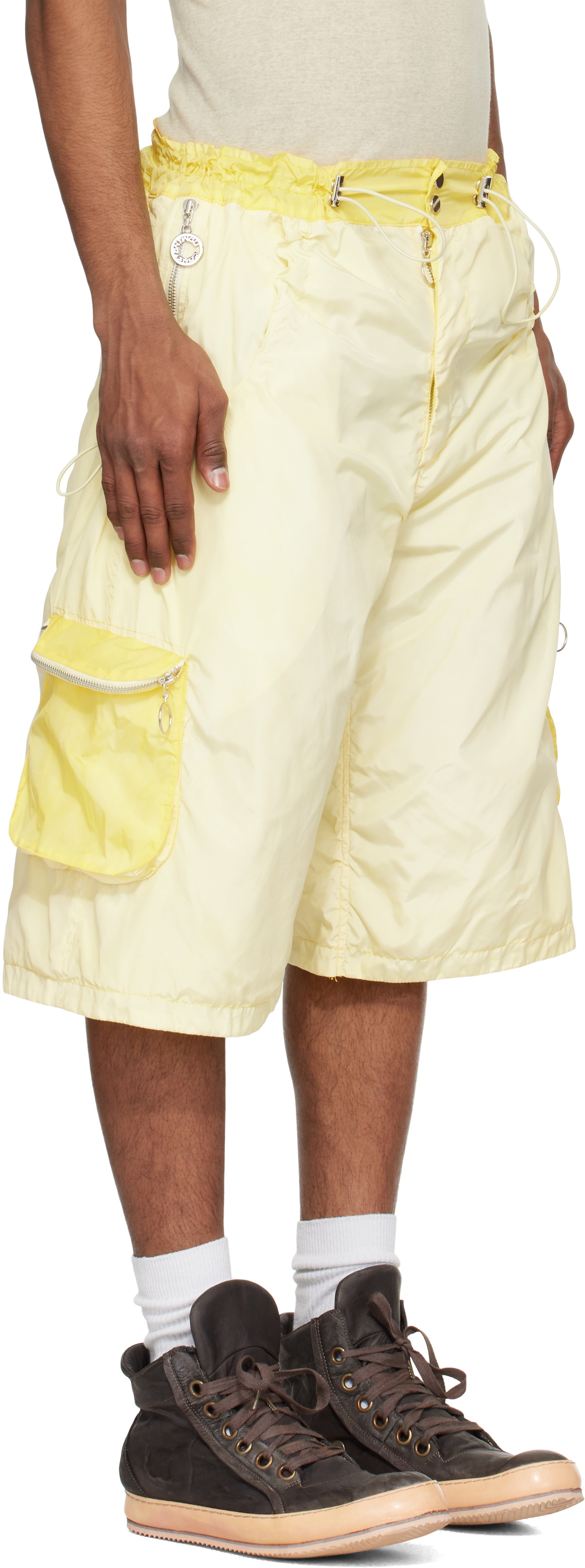 Charlie Constantinou Yellow Technical Cargo Shorts