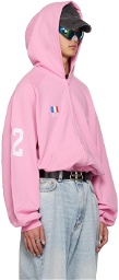 Balenciaga Pink Embroidery Zip-Up Sweater