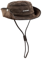 Jacquemus Le Bob De-nîmes Flocked Denim Bucket hat Khaki
