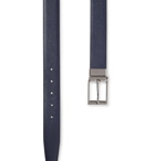 Burberry - 3.5cm Black and Navy Reversible Pebble-Grain Leather Belt - Black