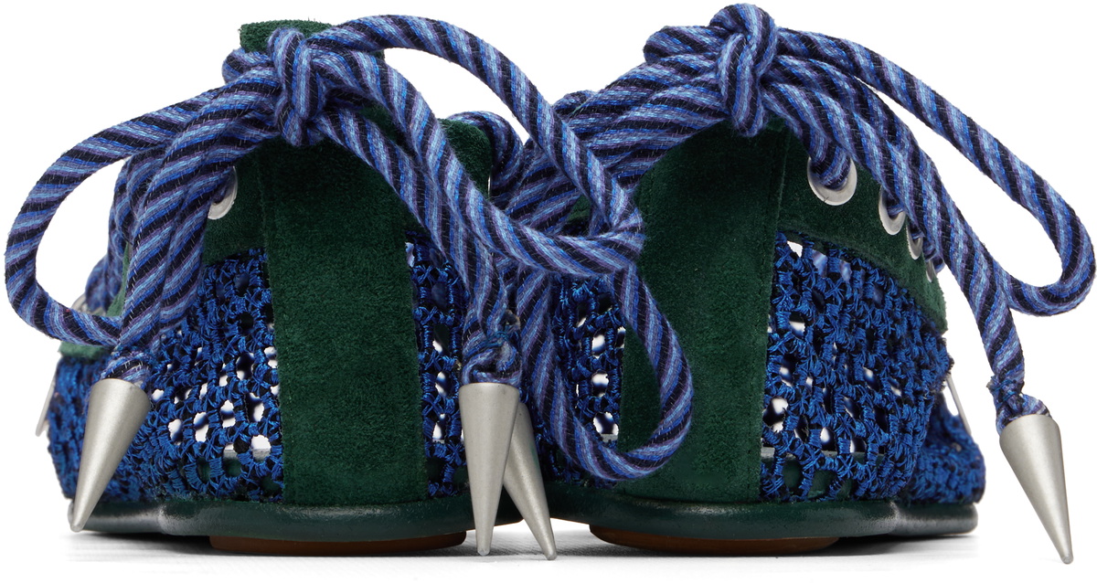 Kiko Kostadinov Blue Reticella Ballerina Flats
