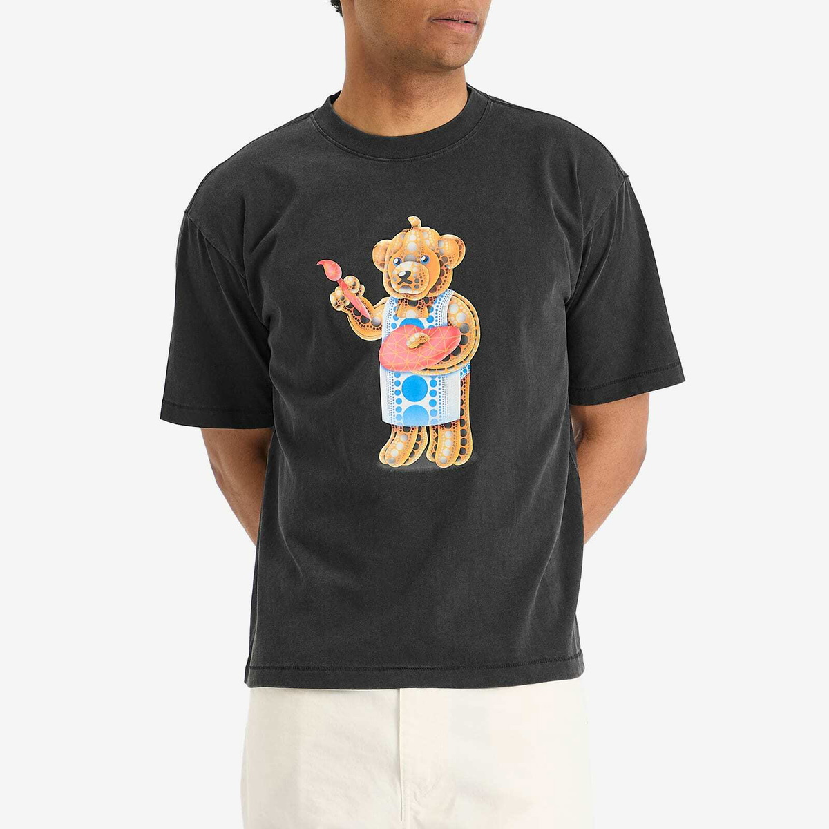 MARKET Men's Infinity Bear T-Shirt in Washed-Black