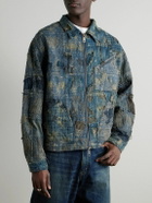 KAPITAL - Boro Distressed Patchwork Denim Jacket - Blue