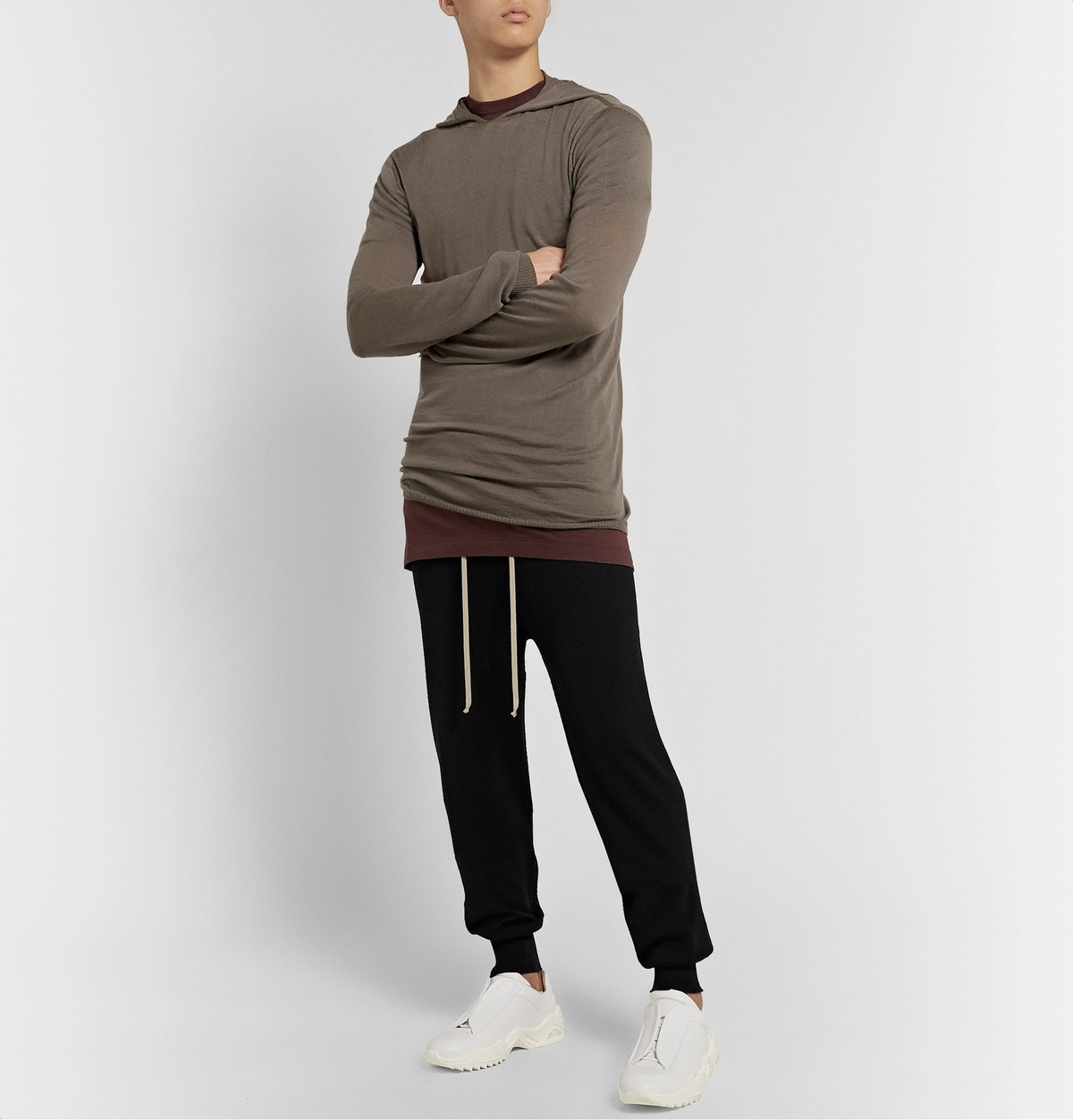 Rick Owens - Slim-Fit Tapered Merino Wool-Blend Sweatpants - Black