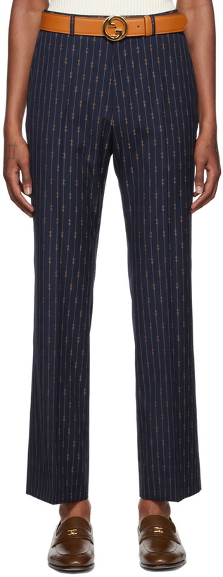 Photo: Gucci Navy Horsebit Trousers