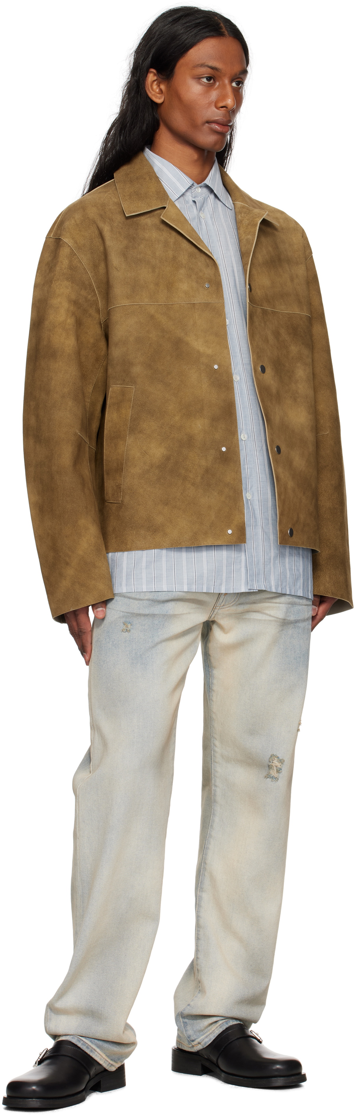HOPE Tan Boxy Suede Jacket