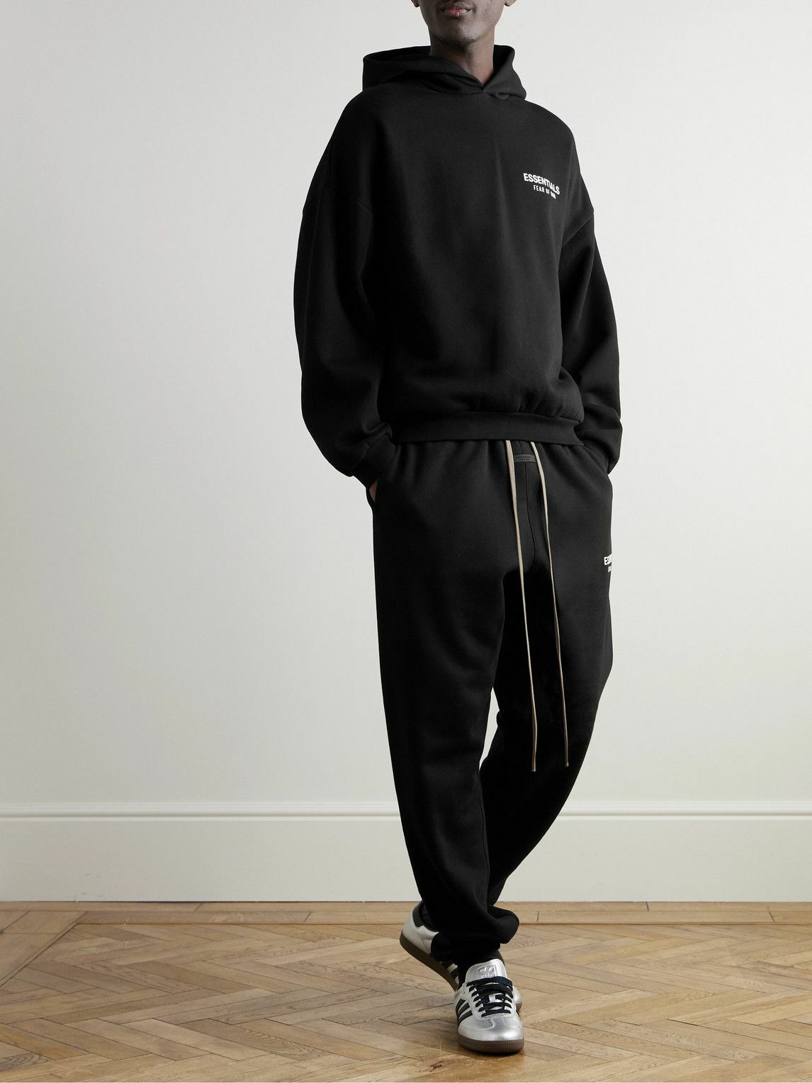 Essentials パーカー XL FEAR OF GOD ESSENTIALS - Oversized Logo-Print Appliquéd
