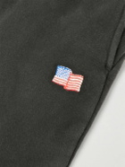 Cherry Los Angeles - Hollywood Logo-Print Appliquéd Cotton-Jersey Sweatpants - Black