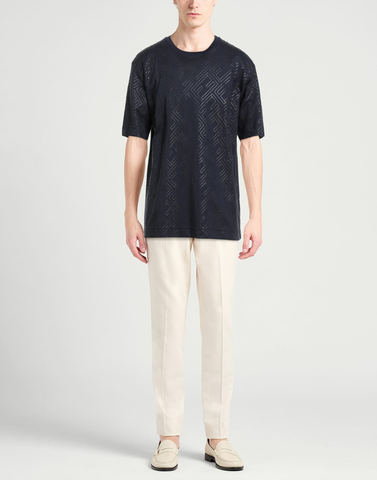 Fendi Mens T-shirt Midnight in Blue