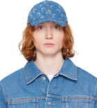 Marine Serre Blue Moon Laser Denim Baseball Cap