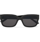 Balenciaga - Square-Frame Logo-Print Acetate Sunglasses - Black