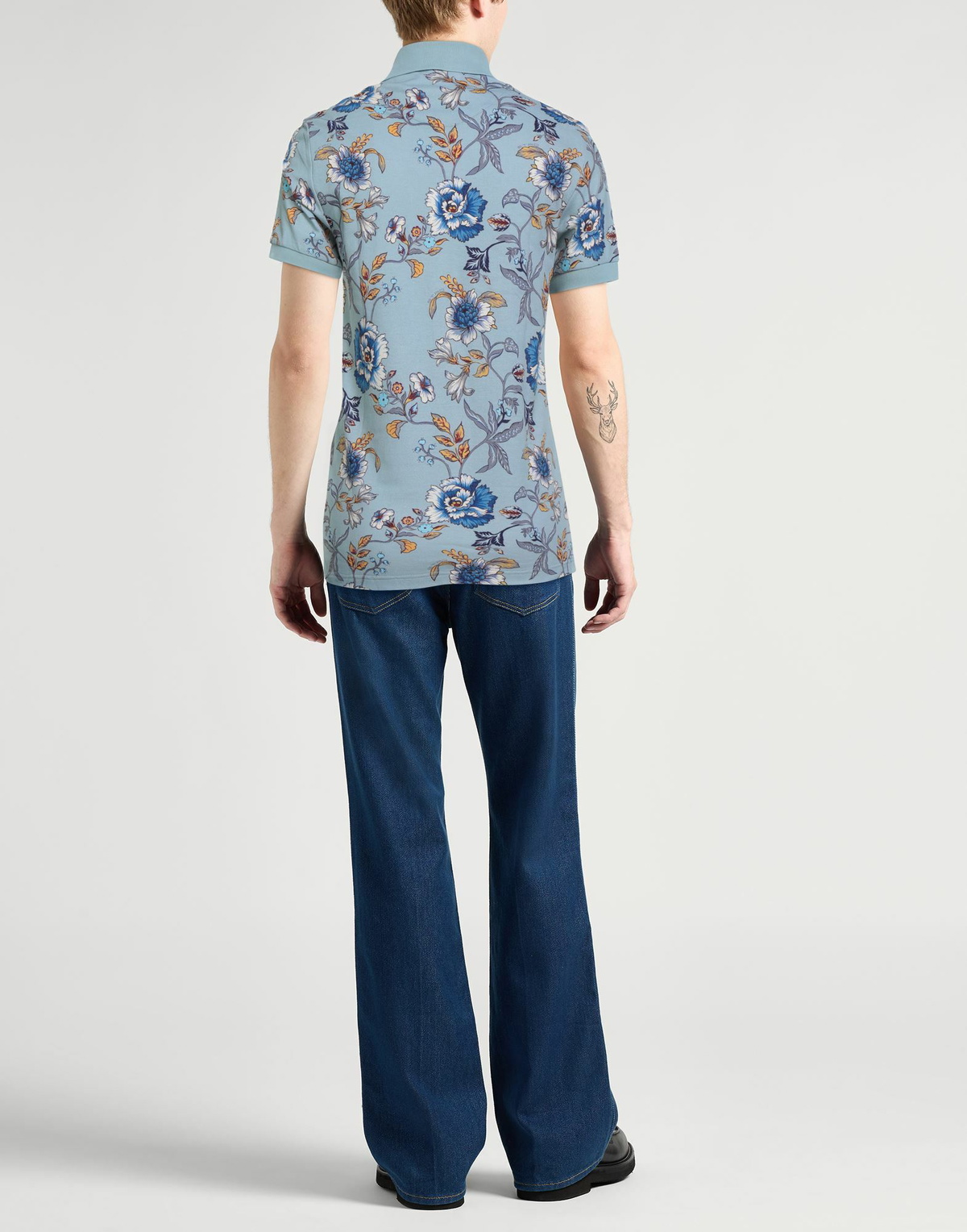 Etro Mens Polo shirt Light in Blue