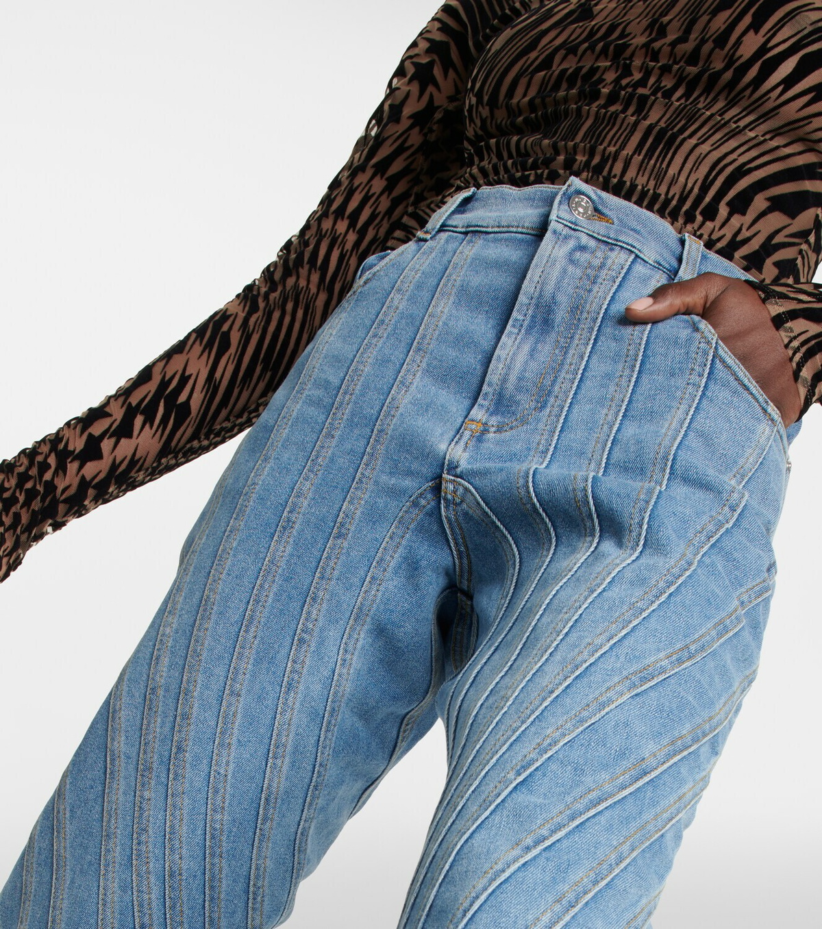 Mugler - High-rise spiral jeans Mugler