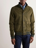 Sid Mashburn - Suede Bomber Jacket - Green