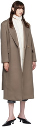 Nothing Written SSENSE Exclusive Taupe Shawl Collar Coat