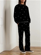 WTAPS - Embroidered Velour Sweatshirt - Black