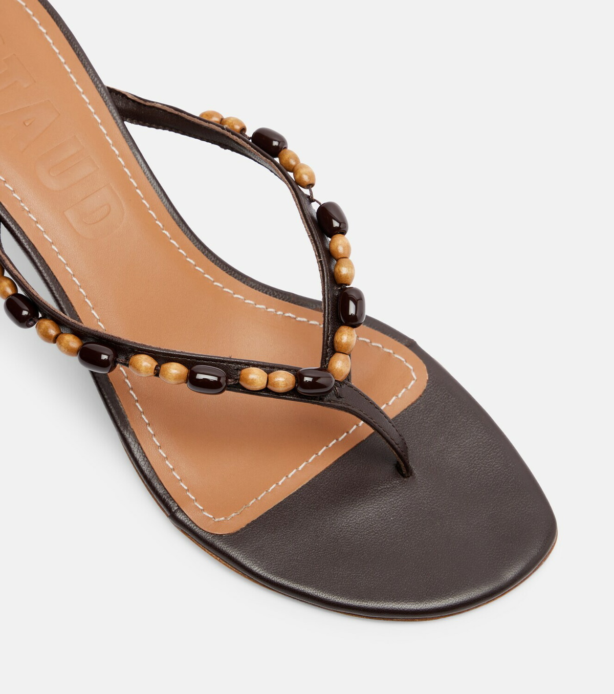 Staud Freja beaded leather thong sandals