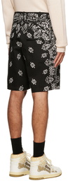 AMIRI Black Bandana Field Print Shorts