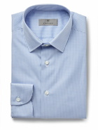 Canali - Slim-Fit Checked Cotton-Poplin Shirt - Blue