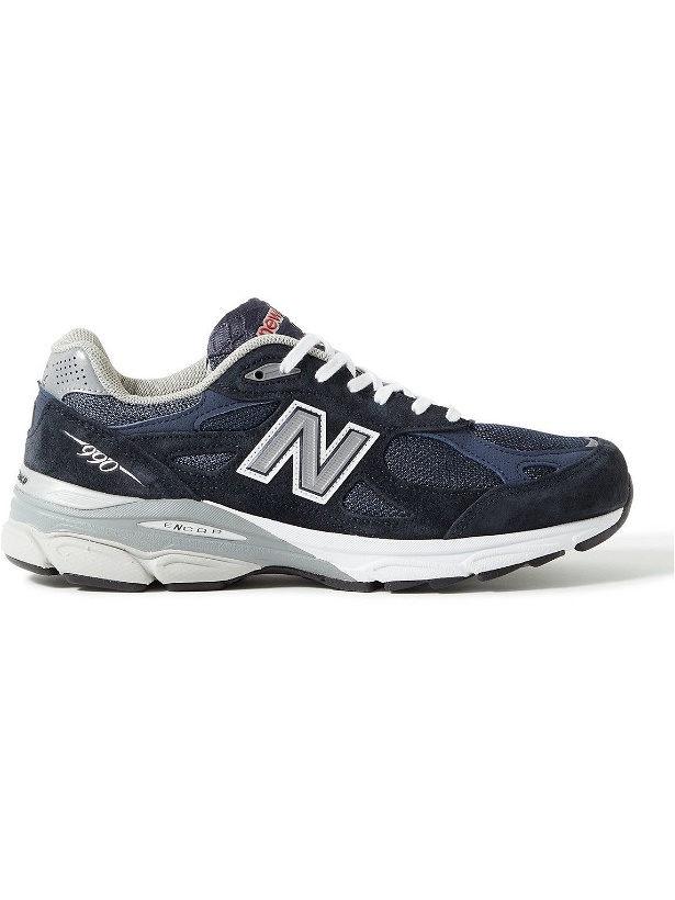 Photo: New Balance - 990v3 Suede and Mesh Sneakers - Blue