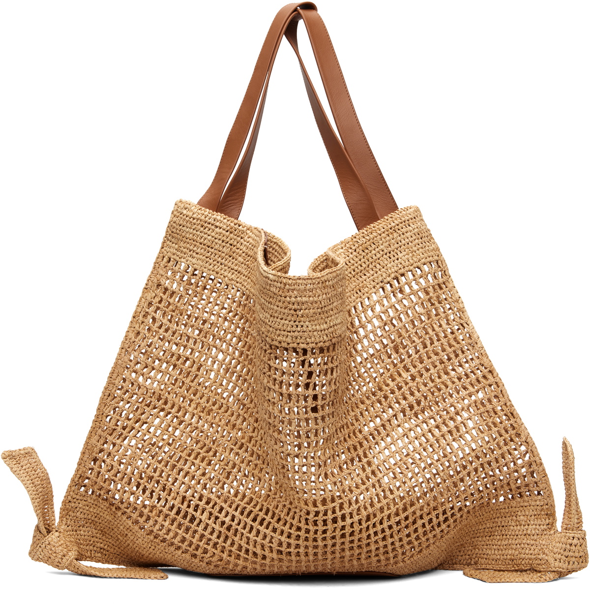 HEREU Beige Cador Raffia Mesh Tote