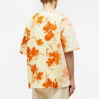 Jil Sander Men's Floral Print T-Shirt in Burnt Amber