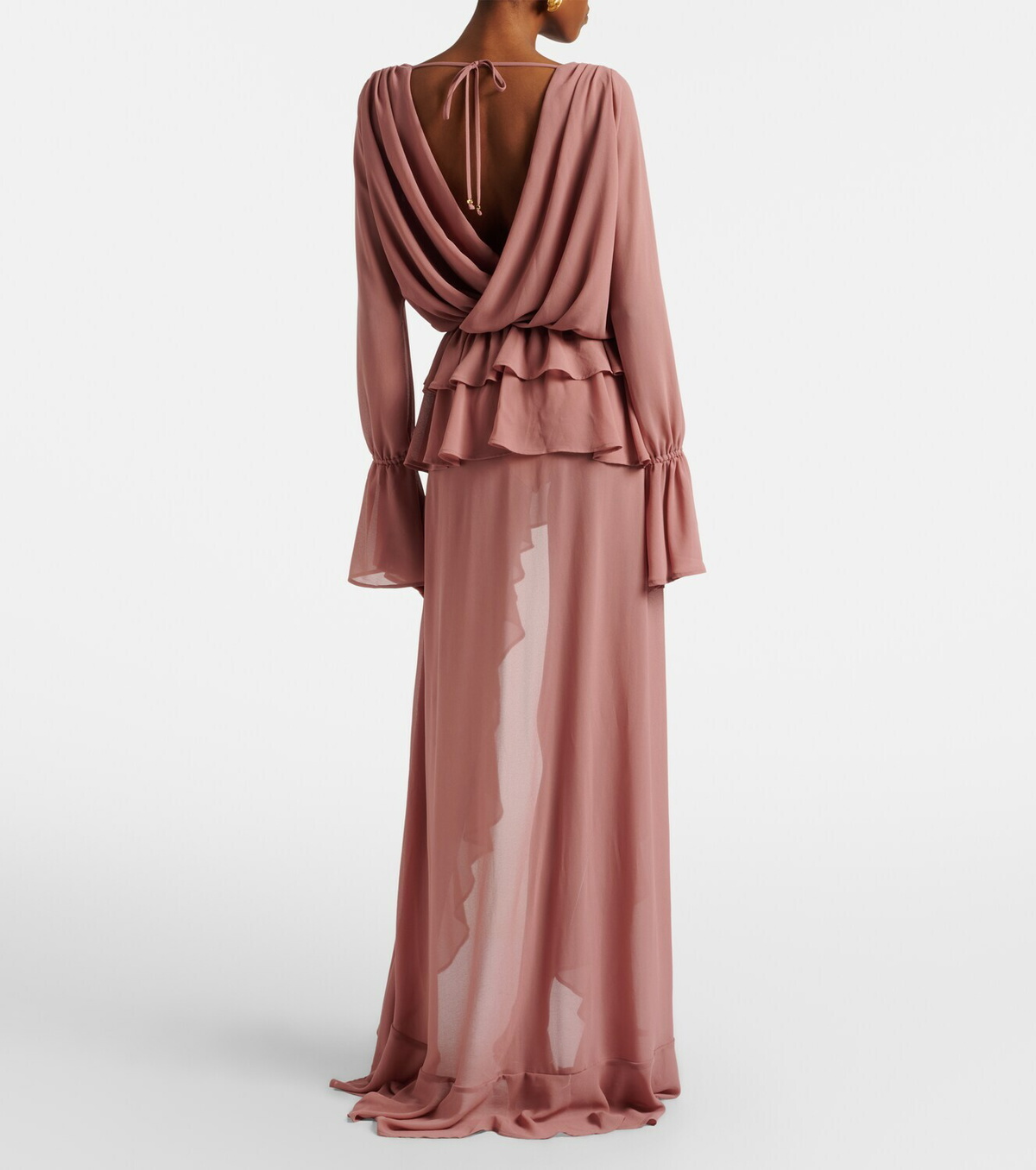 Bananhot Giselle asymmetric tiered maxi dress