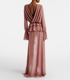 Bananhot Giselle asymmetric tiered maxi dress