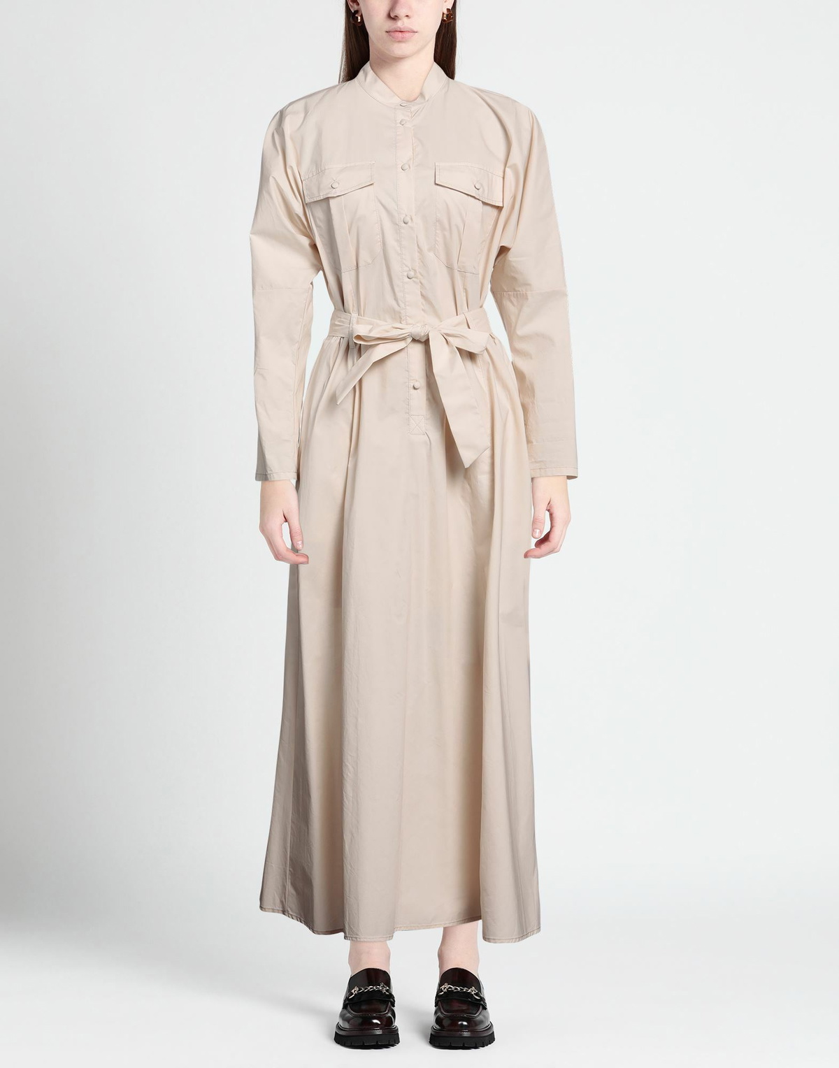 Manila Grace Womens Maxi dress in Beige