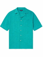 Frescobol Carioca - Angelo Camp-Collar Linen Shirt - Blue