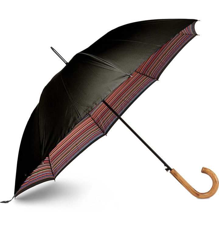 Photo: Paul Smith - Striped Wood-Handle Umbrella - Black