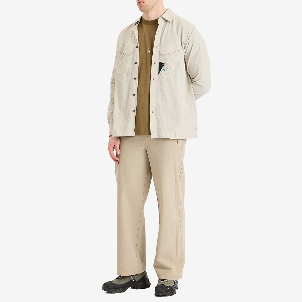 Klättermusen Men's Syn Long Sleeve Shirt in Silver Creme