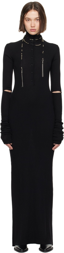 Photo: Ann Demeulemeester Black Hanzel Long Serafino Rib Maxi Dress