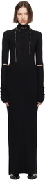 Ann Demeulemeester Black Hanzel Long Serafino Rib Maxi Dress