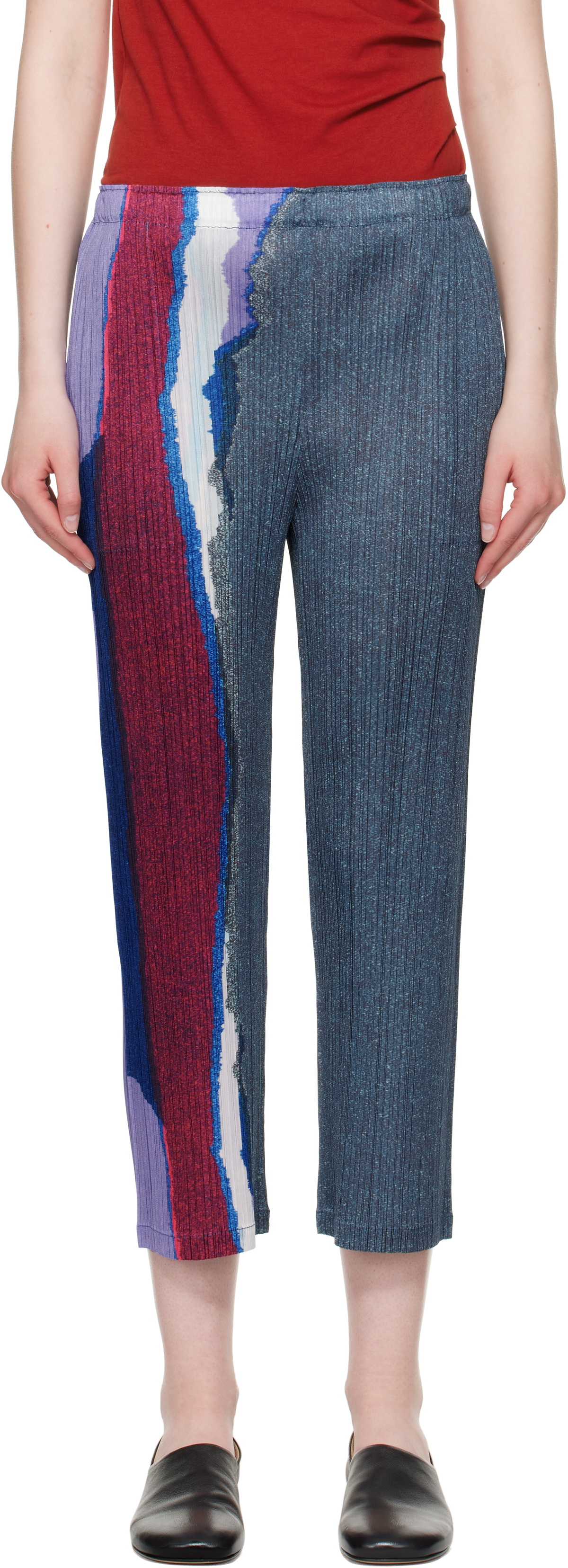 PLEATS PLEASE ISSEY MIYAKE Blue Grainy Colors Trousers Pleats 